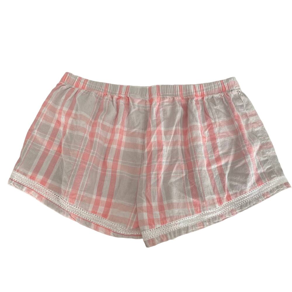 Love to Lounge Women's PJ Shorts size M Pink Gray Plaid - Picture 4 of 16